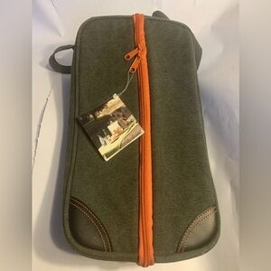 Sagaform Insulated Wine Tote Bag Stylish Canvas Charcoal Gray and Orange NEW